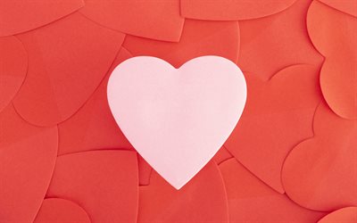 coeur carte de voeux, 4k, l amour des concepts, la saint valentin, des cartes de voeux, des motifs de coeurs, créatif, des coeurs