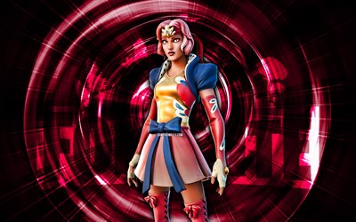 Antheia, 4k, pink abstract background, Fortnite, abstract rays, Antheia Skin, Fortnite Antheia Skin, Fortnite characters, Antheia Fortnite
