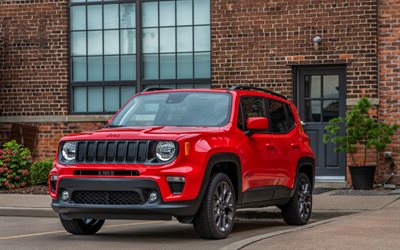 Jeep Renegade, 4k, crossovers, 2022 cars, HDR, Jeep Renegade BU, Red Jeep Renegade, 2022 Jeep Renegade, american cars, Jeep