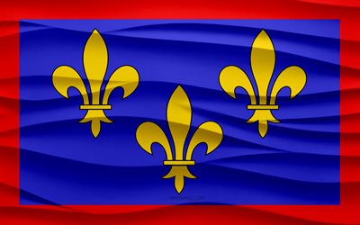 4k, Flag of Anjou, 3d waves plaster background, Anjou flag, 3d waves texture, French national symbols, Day of Anjou, province of France, 3d Anjou flag, Anjou, France