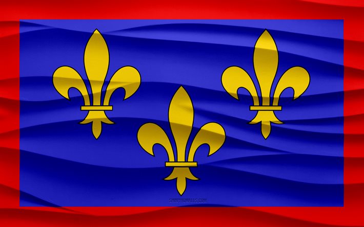 4k, アンジューの旗, 3 d 波石膏背景, 安城旗, 3 d 波テクスチャ, フランスの国のシンボル, アンジュの日, フランスの州, 3 d 安城旗, 安城, フランス