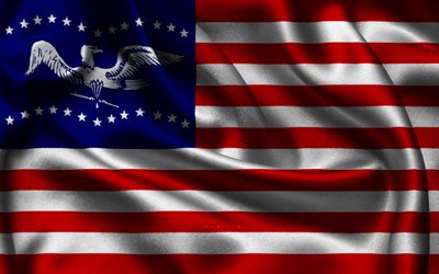 프리몬트 깃발, 4k, 미국 도시, 새틴 플래그, 프리몬트의 날, 프리몬트의 국기, 물결 모양의 새틴 플래그, 캘리포니아의 도시들, 프리몬트 캘리포니아, 미국, 프리몬트