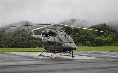4k, bell 429 globalranger, askeri helikopter, bell 429, jamaika savunma kuvvetleri, pad helikopter, koyu yeşil bell 429, bell helikopter textron