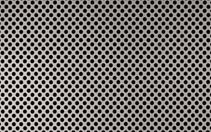 metal grid patterns, 4k, metal backgrounds, 3D textures, background with metal grid, dotted patterns, metal grid textures, metal grid