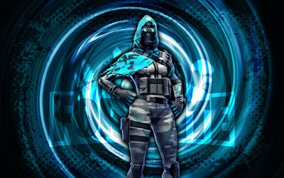 4k, تبصر, فورتنايت, الأزرق، grunge، دوامة، الخلفية, fortnite إنسايت سكين, انسايت شخصية fortnite, انسايت فورنيت, شخصيات fortnite, فن الجرونج, انسايت الجلد