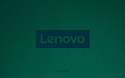 レノボのロゴ, 4k, コンピュータのロゴ, レノボのエンブレム, 緑の石のテクスチャ, レノボ, テクノロジーブランド, レノボサイン, 緑の石の背景
