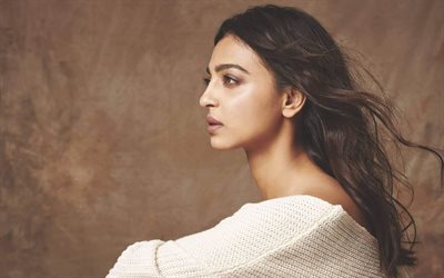 4k, radhika apte, actrice indienne, photoshoot, maquillage, pull blanc, star indienne, actrices populaires, bollywood