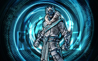4k, قدم الثلج, فورتنايت, الأزرق، grunge، دوامة، الخلفية, fortnite snowfoot الجلد, شخصية snowfoot fortnite, snowfoot fortnite, شخصيات fortnite, فن الجرونج, جلد قدم الثلج