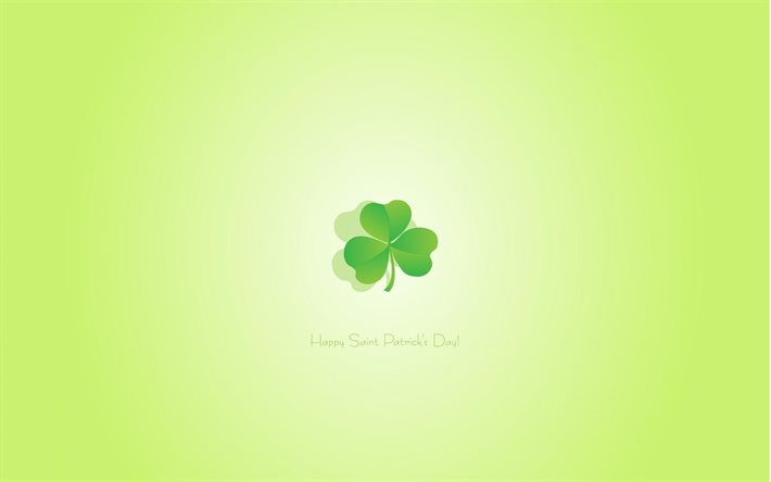 Happy Saint Patricks Day, green background, Saint Patricks Day greeting card, minimal art, green leaf, Saint Patricks Day