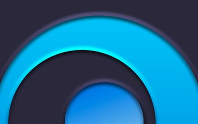 blue circles, 4k, creative, minimalism, circles patterns, abstract backgrounds, artwork, background with circles