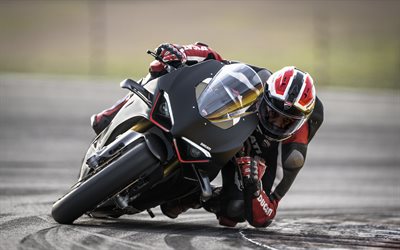 4k, Ducati Panigale V4 SP2, raceway, 2022 bikes, sportsbikes, superbikes, 2022 Ducati Panigale V4 SP2, black motorcycles, italian motorcycles, Ducati