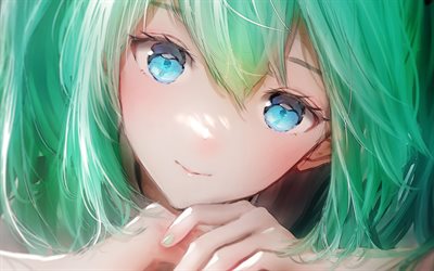 Hatsune Miku, blue eyes, Vocaloid, protagonist, portrait, manga, fan art, Vocaloid characters, japanese virtual singers, Hatsune Miku Vocaloid