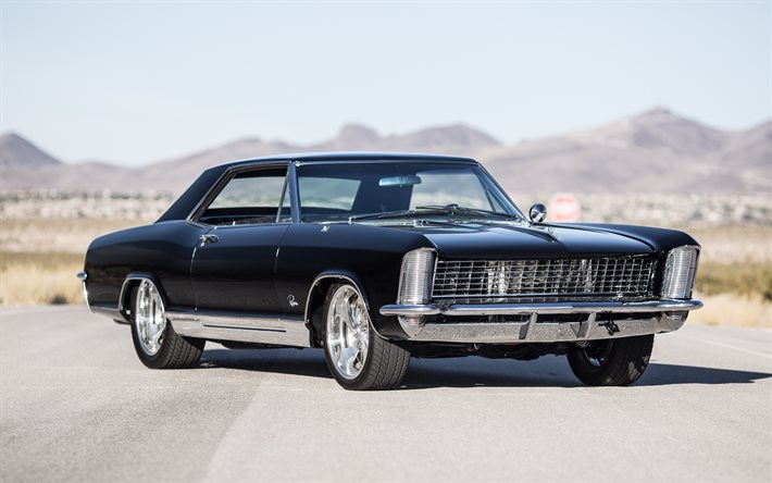 1963 Buick Riviera, front view, exterior, black coupe, black Buick Riviera, retro cars, American vintage cars, Buick
