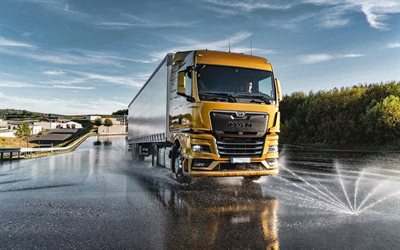 2022, MAN TGX, front view, exterior, tractor, golden MAN TGX, trucking, LKW, delivery concepts, new trucks, MAN