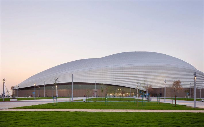 el estadio al janoub, 4k, el estadio de fútbol de qatar, el estadio al-wakrah, los estadios deportivos, al-wakrah, qatar, el fútbol, la copa mundial de la fifa 2022