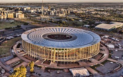Mane Garrincha, 4k, Brazilian football stadium, aerial view, Arena BRB Mane Garrincha, Brasilia, Brazil, Brasilia Futebol Clube stadium
