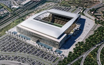 4k, Arena Corinthians, aerial view, Neo Quimica Arena, Corinthians stadium, Brazilian football stadium, Serie A, Brazil, Sao Paulo, Corinthians Paulista
