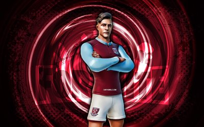 4k, west ham united, fortnite, grunge espiral de fundo, fortnite west ham united skin, west ham united personagem de fortnite, west ham united fortnite, personagens de fortnite, grunge arte, west ham united skin