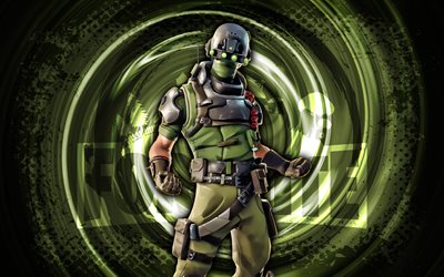 4k, tech ops, fortnite, verde grunge espiral de fundo, fortnite tech ops skin, tech ops fortnite personagem, tech ops fortnite, personagens de fortnite, arte grunge, tech ops skin