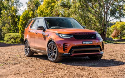 land rover discovery sport, 4k, offroad, 2022 arabalar, suv, orange land rover discovery sport, ingiliz arabaları, land rover