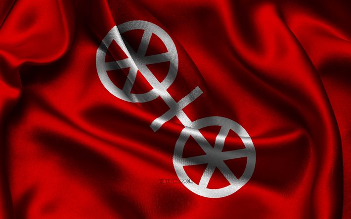 mainz bayrağı, 4k, alman şehirleri, saten bayraklar, mainz günü, dalgalı saten bayraklar, almanya şehirleri, mainz, almanya