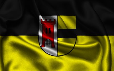 bandeira de moers, 4k, cidades alemãs, bandeiras de cetim, dia dos morais, bandeiras de cetim onduladas, cidades da alemanha, moers, alemanha