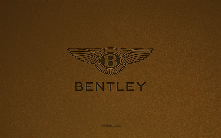 Bentley logo, 4k, car logos, Bentley emblem, brown stone texture, Bentley, popular car brands, Bentley sign, brown stone background