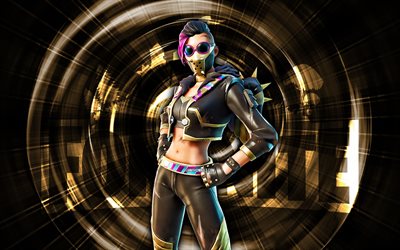 rally raider, 4k, brun abstrait arrière-plan, fortnite, rayons abstraits, rally raider skin, fortnite rally raider skin, fortnite personnages, rally raider fortnite