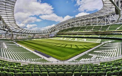 aviva stadium, vista interna, lansdowne road, dublin arena, arena, tribune, dublino, irlanda, stadio della nazionale di calcio della repubblica d'irlanda