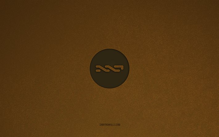 Nxt logo, 4k, cryptocurrency logos, Nxt emblem, brown stone texture, Nxt, popular cryptocurrencies, Nxt sign, brown stone background