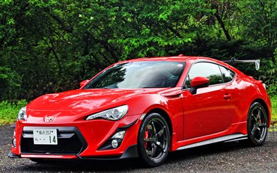 trd toyota 86 14r, réglage, voitures 2015, hdr, supercars, toyota gt86 rouge, toyota gt86 2015, voitures japonaises, toyota