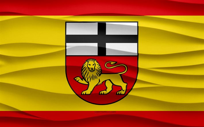 4k, ボンの旗, 3 d 波石膏背景, 3 d 波テクスチャ, ドイツの国のシンボル, ボンの日, ドイツの都市, 3 d のボンの旗, ボン, ドイツ