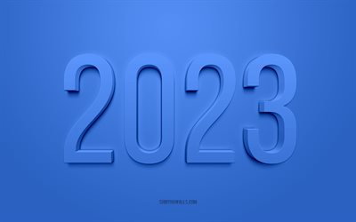 2023 fondo azul oscuro 3d, 4k, feliz año nuevo 2023, fondo azul oscuro, 2023 conceptos, 2023 feliz año nuevo, fondo 2023