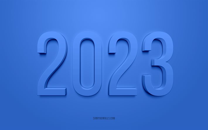 2023 fond 3d bleu foncé, 4k, bonne année 2023, fond bleu foncé, concepts 2023, contexte 2023