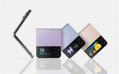 samsung galaxy z flip 4, 4k, smartphones, handys, samsung smartphones, z fold 4, samsung