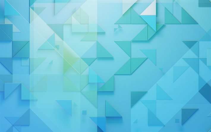 arrière-plan abstrait bleu, arrière-plan mosaïque bleue, mosaïque bleue abstraite, arrière-plan triangles bleus, arrière-plan créatif bleu, arrière-plans abstraits