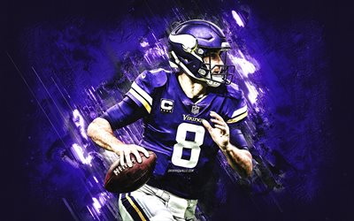 Kirk Cousins, Minnesota Vikings, NFL, american football, purple stone background, National Football League, USA