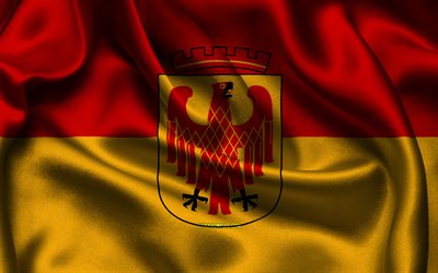 ポツダムの旗, 4k, ドイツの都市, サテンフラグ, ポツダムの日, 波状のサテンの旗, ポツダム, ドイツ