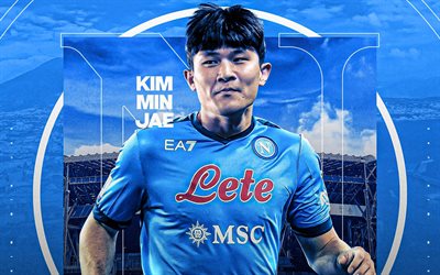 Kim Min-jae, fan art, SSC Napoli, Serie A, creative, South Korean footballers, football, soccer, Napoli FC, Kim Min-jae Napoli