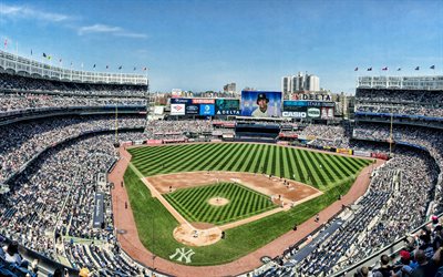 Yankee Stadium, 4k, Bronx, New York City, aerial view, Major League Baseball, baseball stadium, USA, baseball
