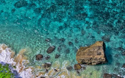 ocean view from above, sea, beach from above, blue water, pure water, waves, summer, relaxation, coast, aerial view