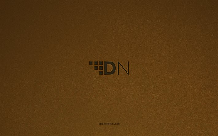 DigitalNote logo, 4k, cryptocurrency logos, DigitalNote emblem, brown stone texture, DigitalNote, popular cryptocurrencies, DigitalNote sign, brown stone background