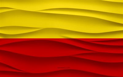 4k, Flag of Mulheim, 3d waves plaster background, Mulheim flag, 3d waves texture, German national symbols, Day of Mulheim, German cities, 3d Mulheim flag, Mulheim, Germany