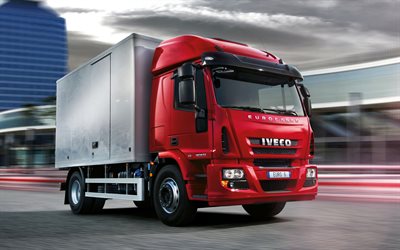 Iveco Eurocargo, 4k, compact trucks, 2022 trucks, LKW, cargo transport, Red Iveco Eurocargo, trucking concepts, italian trucks, 2022 Iveco Eurocargo, trucks, Iveco