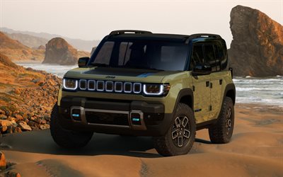 2022, jeep recon concept, 4k, vorderansicht, exterieur, grüner suv, grüner jeep recon, neuer jeep recon 2023, amerikanische autos, jeep