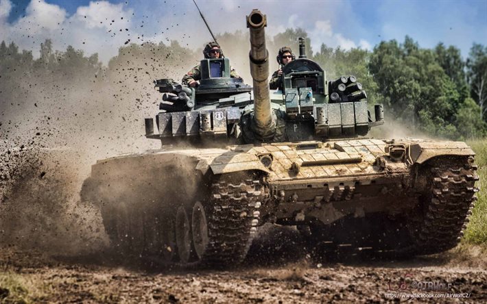t-72m4 cz, lama, tanque de batalha principal checo, hdr, t-72, exército tcheco, tanques tchecos, veículos blindados, mbt, tanques, fotos com tanques
