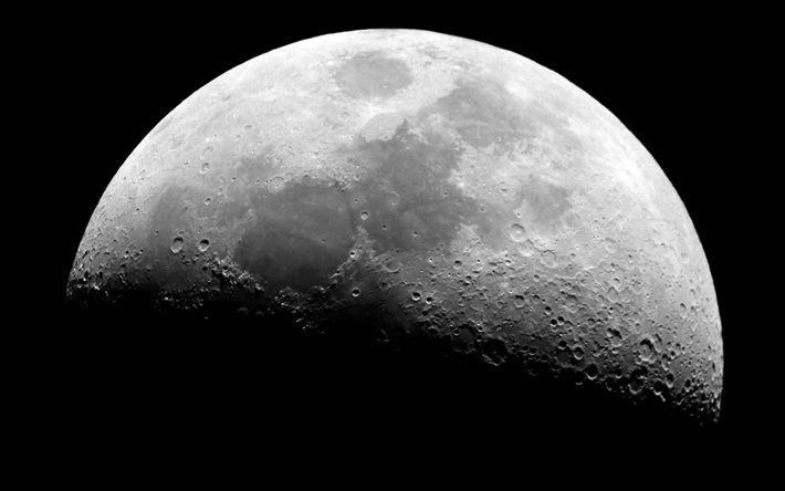 luna, 4k, close-up, galaxy, cráteres, sci-fi, universo, nasa, luna desde el espacio