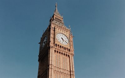 برج إليزابيث, ساعة بج بن, جريت بيل, لندن, كنيسة صغيرة, على مدار الساعة, معلم لندن, برج الساعة, إنكلترا, المملكة المتحدة