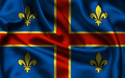 クレルモンフェランの旗, 4k, フランスの都市, サテンフラグ, クレルモン・フェランの日, 波状のサテンの旗, クレルモンフェラン, フランス