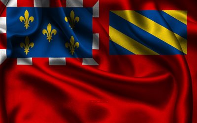 ディジョンの旗, 4k, フランスの都市, サテンフラグ, ディジョンの日, 波状のサテンの旗, ディジョン, フランス